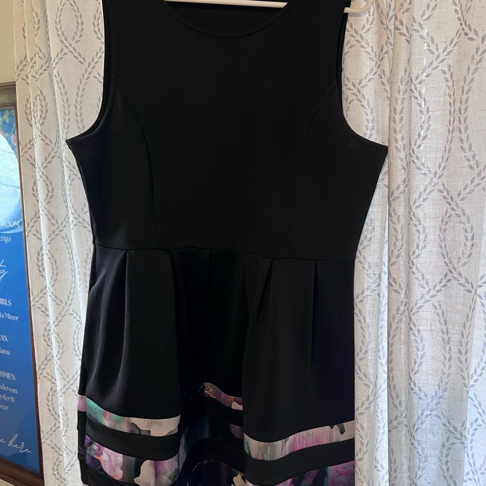 Apt. 9 Black and Pink Fit and Flare Structured Dress